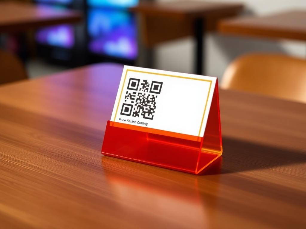 Branded Magic QR table tent preview
